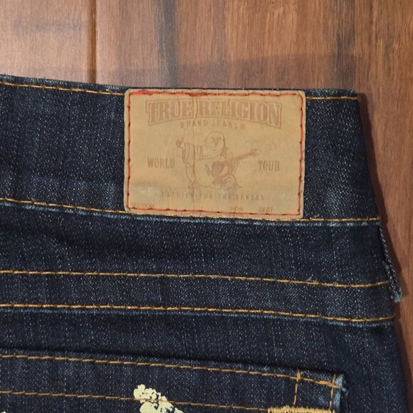 True Religion Billie Straight Y2K Jeans Painted Horseshoe Custom Art - Picture 8 of 13